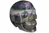 Colorful, Banded (Rainbow) Fluorite Skull #110104-1